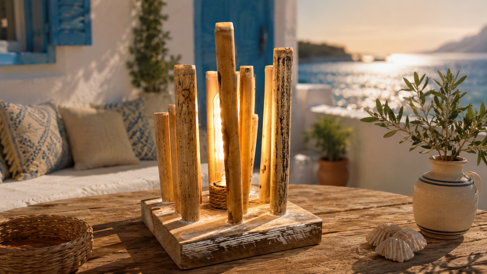 Bamboom - Sedia ecosostenibile in legno spiaggiato e bamboo